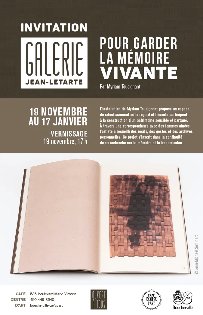 Invitation à l'exposition Pour garder la mémoire vivante